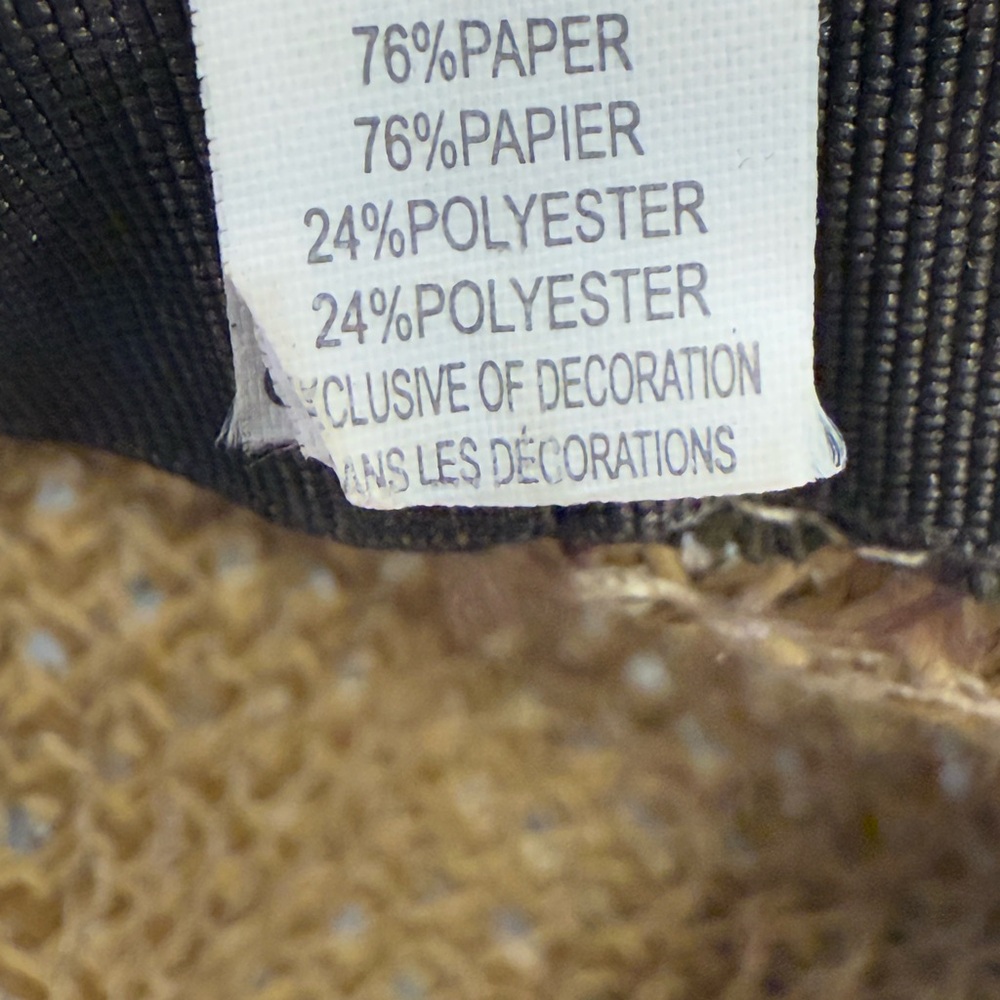 Target tan straw brimmed hat black trim - Picture 11 of 14